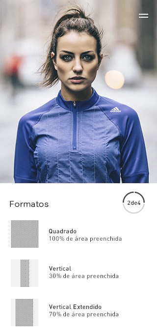 Design conceitual para aplicativo Adidas versão mobile.