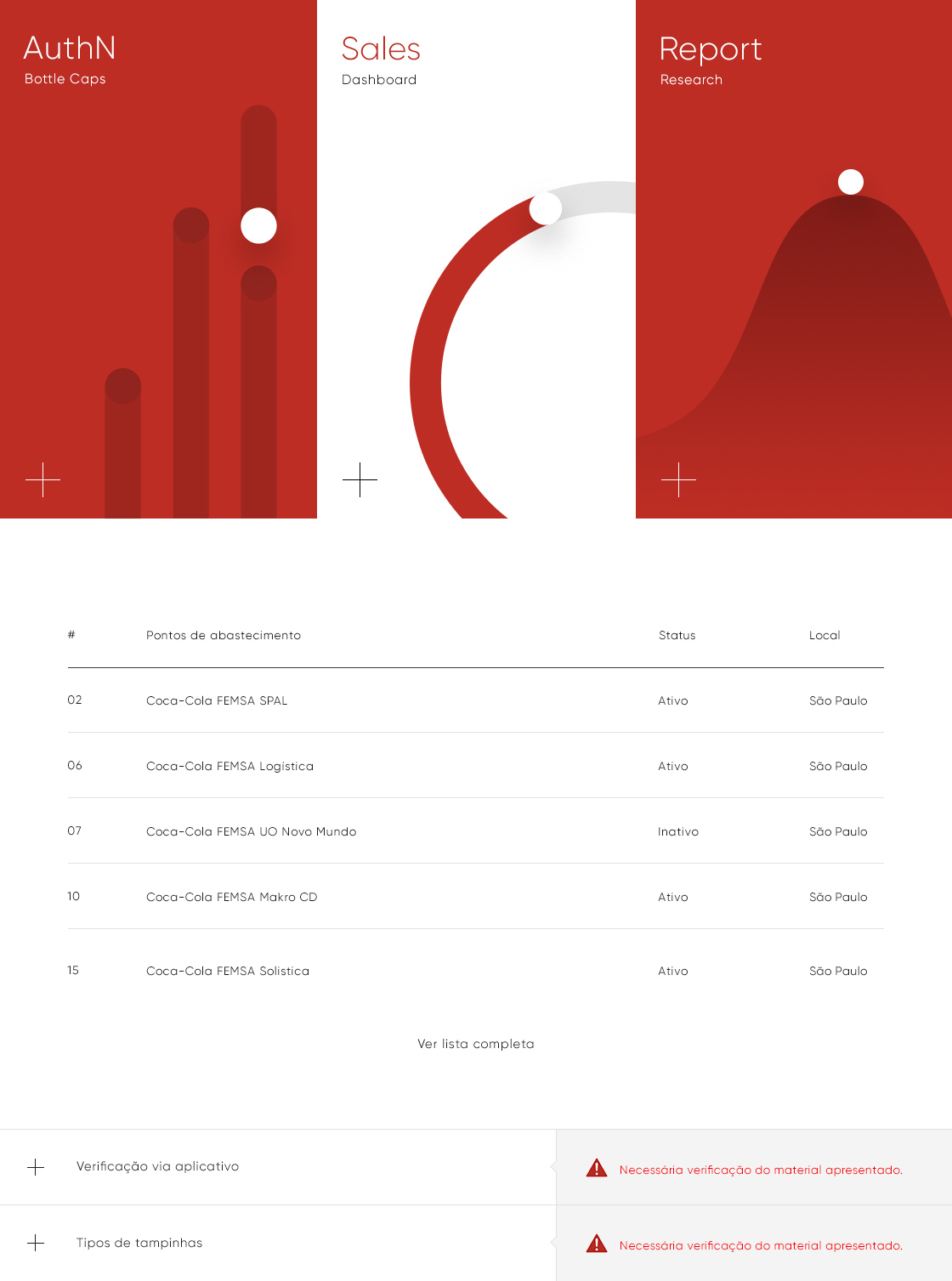 Design conceitual para aplicativo Coca-Cola FEMSA versão mobile.