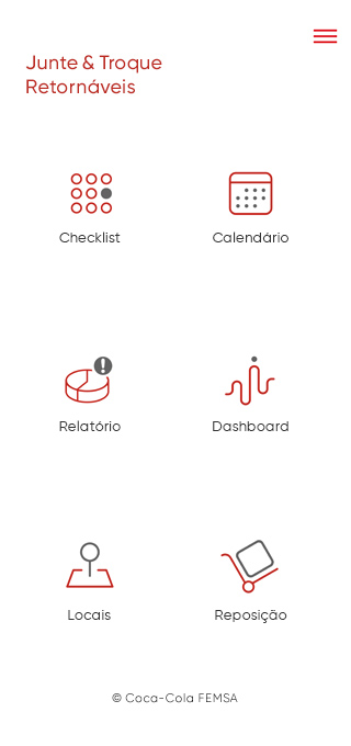 Design conceitual para aplicativo Coca-Cola FEMSA versão mobile.