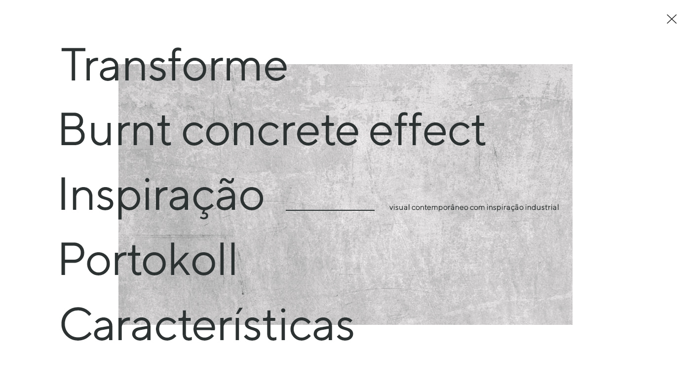 Design conceitual para menu do hotsite Sika Portokoll Cimento Queimado, Sika AG.